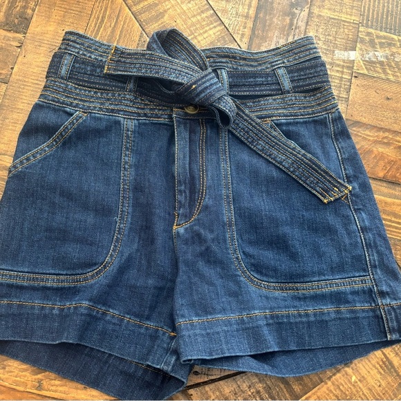 Anthropology Pilcro and the Letterpress Blue Jean Shorts with Paper Bag Waist - Picture 13 of 16